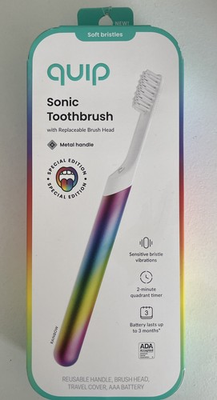 #ad #ad Quip Sonic Toothbrush Sunset Metal fast Handle Soft Bristles Gift Rainbow $27.49