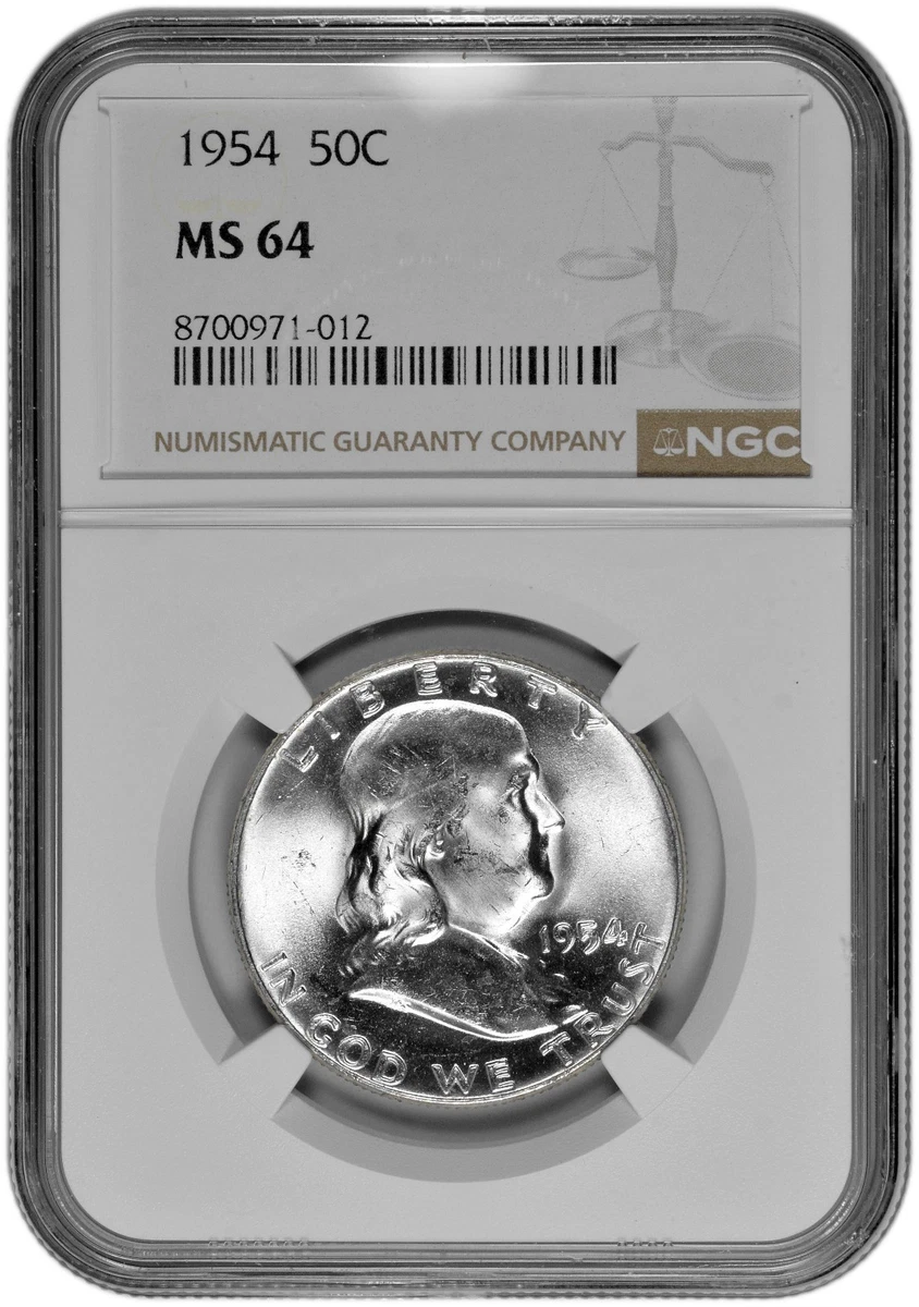 NGC 1954 Grade MS 64 Franklin Half Dollars (1948-1963) for sale | eBay