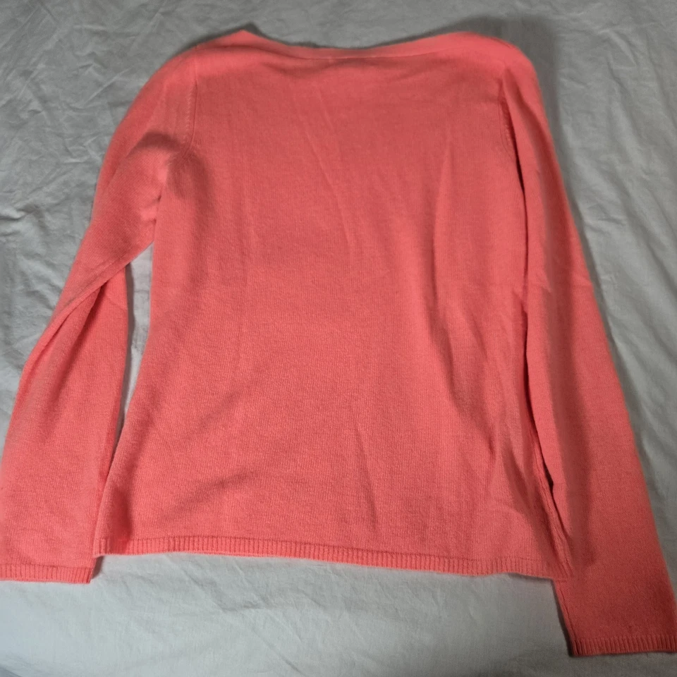 Peck & Peck 100% 2 层羊绒毛衣大号船领亮学院风二手状况完好 — 第 3/4 张图片