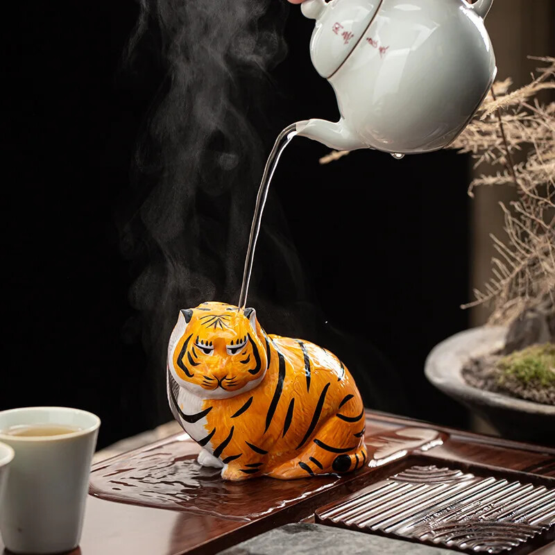 Tigre In Ceramica Zisha Per Tea Pet - Decorazione Da Tè Per Appassionati Di Gongfu Cha - Foto 2
