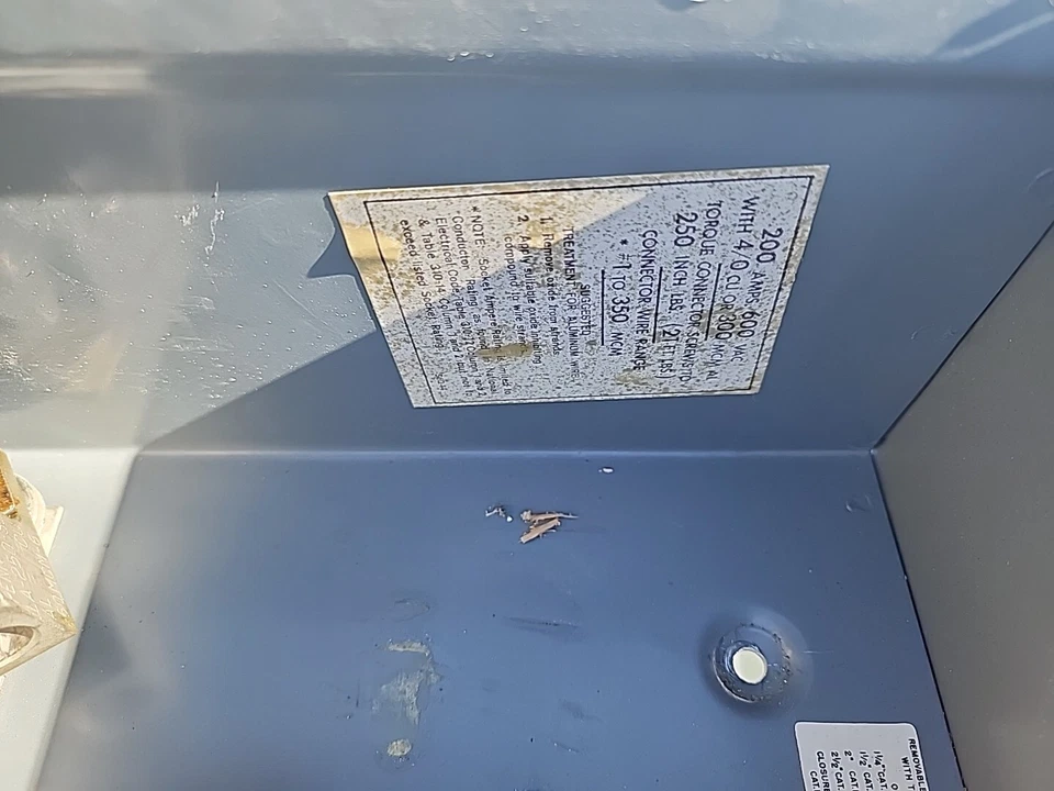 Duncan 200 amperios medidor lata sin anillo mandíbula 7T derivación trifásica Foto 4 de 4