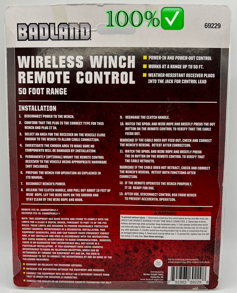 BADLAND WIRELESS WINCH REMOTE CONTROL eBay