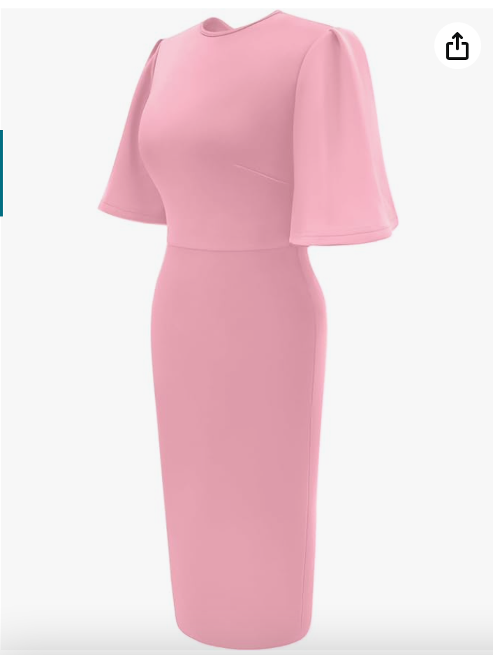 Memoriesea Women's Basic Bodycon Ruffle Flared Short Sleeve Pencil Midi  Dress | eBay