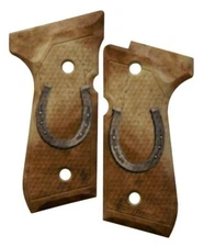 Horseshoe On Matte Faux Bone Custom Beretta 92 96 M9 Grips