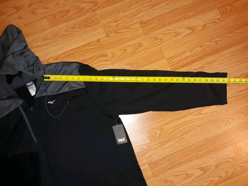 MENS JACKET Everlast zippered SIZE 2XL NEW TAG WITH POCKETS COLOR BLACK AND GRAY - Picture 10 of 12