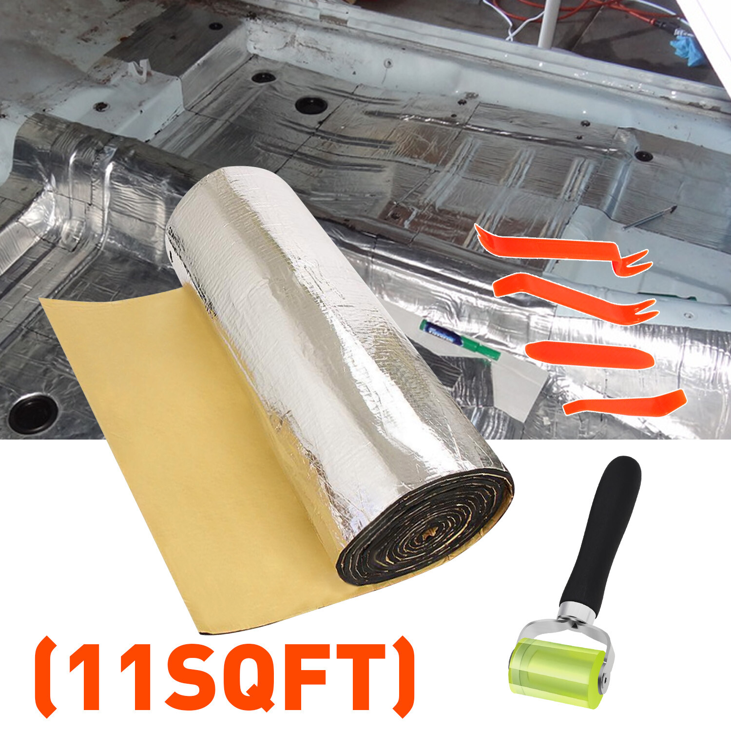 5mm 11sqft Car Heat Insulation Foam Sound Deadener Deadening Mat 39