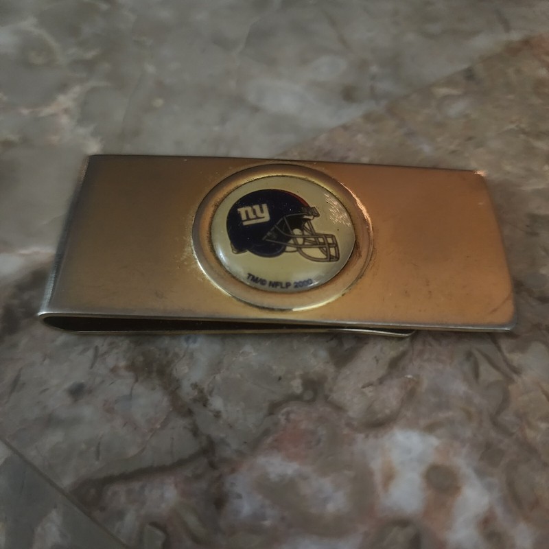 New York Giants Gold Tone Money Clip Football