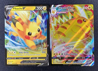 ピカチュウ ホロカードセット V VMAX Pokemon Card TCG - Pikachu V & VMAX SWSH285 SWSH286 Black Star