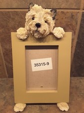Cairn Terrier Dog Picture Frame With Easel Back Hold 3" x 2" Photo, Adorable 