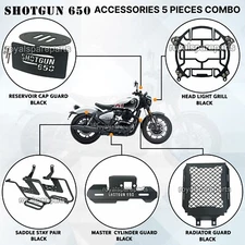 Fit For Royal Enfield Shotgun 650 "5 PCS Black Accessories Combo Pack"