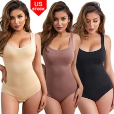 Comfort Bodysuit Shapewear Tummy Control Full Body Shaper Tank Tops Wide Straps