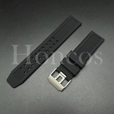 23mm Rubber Watch Strap Black Silicone Diver Band Waterproof Fits for Luminox