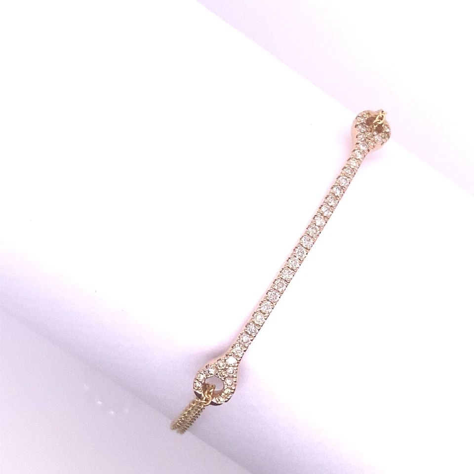 14ct Yellow Gold Natural Yellow Diamonds Bar Bracelet, 0.54ct - Image 2 of 4