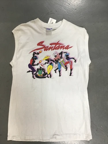 SANTANA Sleeveless T-SHIRT Mens XL Concert Tour Car 1980s vintage concert t-shirt, vintage, size XL, single stitch, B+ condition