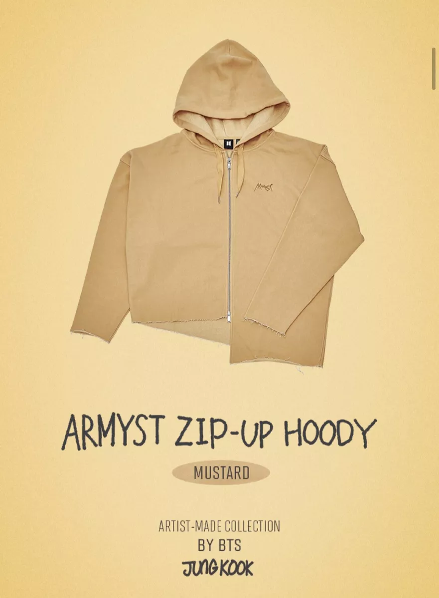 BTS JUNGKOOK MUSTARD (XL) ARMYST Zip Up Hoody Artist Made