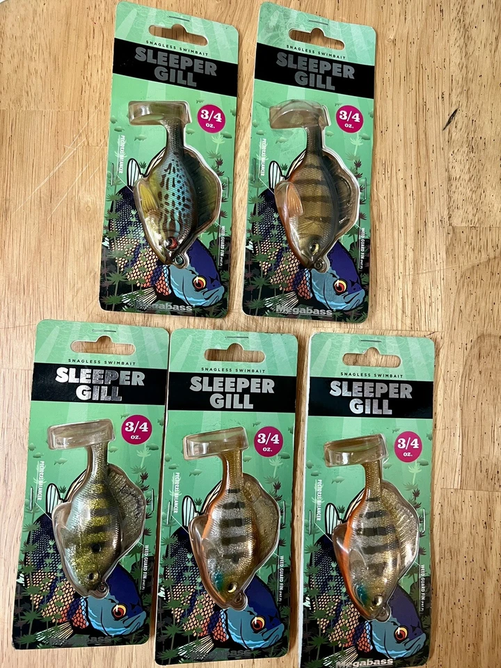 Megabass (lote de 5) Sleeper Gill Swimbaits pesca de lubina, ¡nuevo! ¡Envío gratis! Nuevo con etiquetas Foto 4 de 4