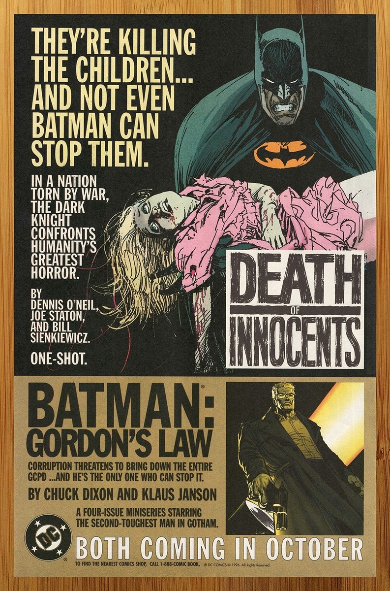 1996 DC Comics Batman Vintage Print Ad/Poster Official Retro 90s