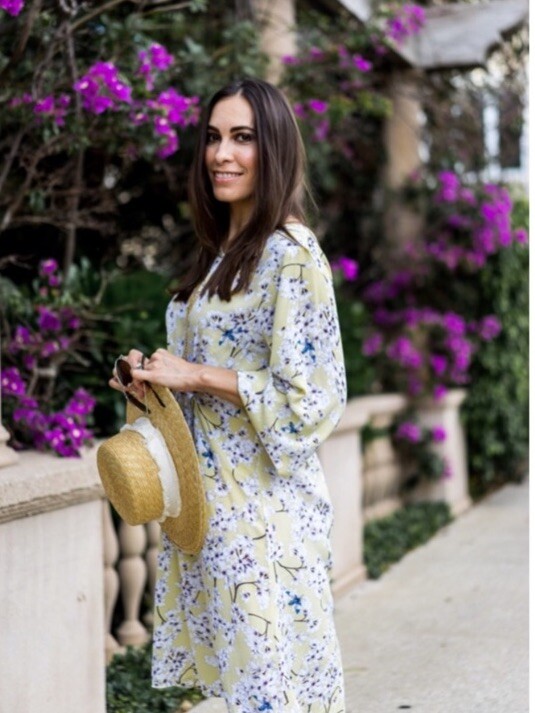 Anna Glover x H&M Dress Womens 4 Yellow Floral Scoop Neck Flowy Boho Long  Sleeve | eBay