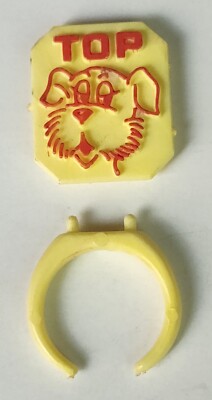 1970 Vintage Premium Cracker Jack Prize Top Dog Snap Together Ring Toy