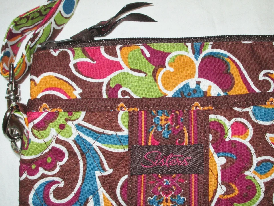 LONGABERGER HERMANAS Marrón Floral CELEBRACIÓN Bandolera Monedero Bolso Pequeño Usado en Excelente Condición Foto 2 de 4