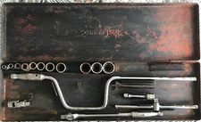 Vintage 1956 KR-281 Snap-On Tools Socket  Set 3/8" Drive Red Metal Box 16 PIECES