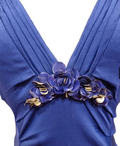 Blue midi dress Roberto Cavalli Sz S - Picture 7 of 8