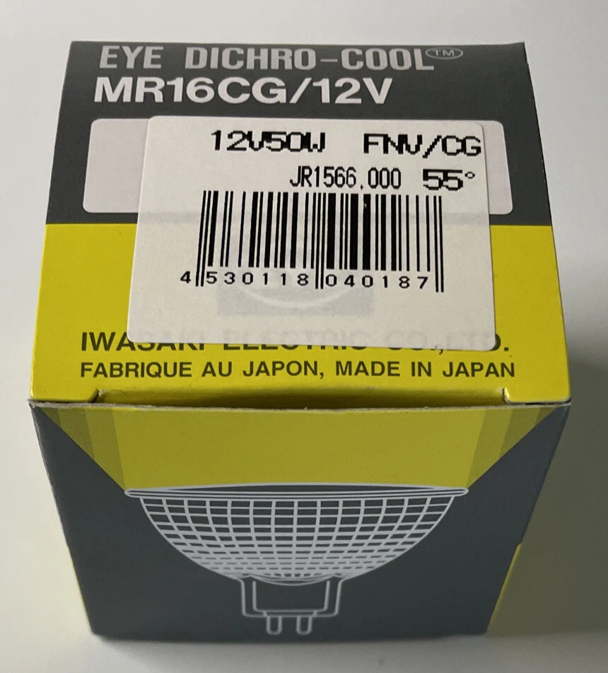 Eye Dichro -Cool Light Bulb - MR16CG - 12V50W - Iwasaki Electric Globe - 2 Pin - Image 3 of 4