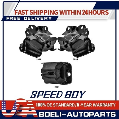 Engine Motor Mounts & Transmission Mount 3Pcs Set For GMC Sierra 1500