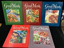 GREAT MEALS IN MINUTES SET OF 5 COOK BOOKS, 1983-1984 TIME LIFE 