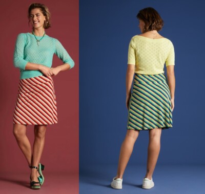 King Louie Rock Border Skirt Daze Popsicle Orange Stretch Jersey 06150