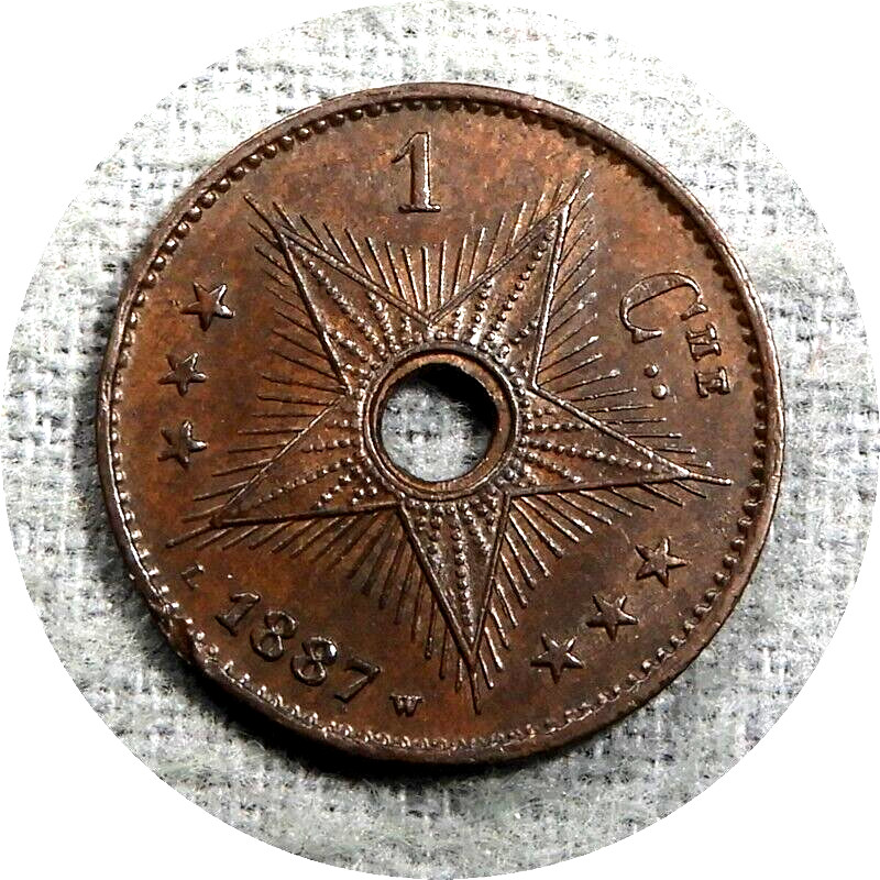 elf Congo Free State 1 Centime 1887   Star