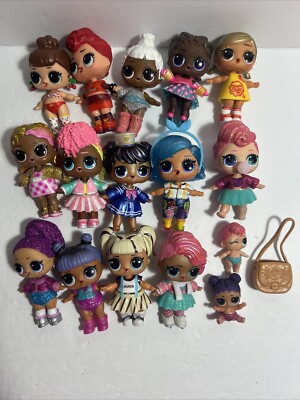Lol Suprise Dolls Lot Of 16 Used Rares Glitter Color Change & Babies
