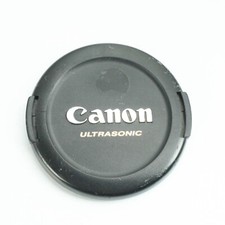 Canon Ultrasonic E-58mm - Black/Silver/Gold Snap-On Front Lens Cap - Japan
