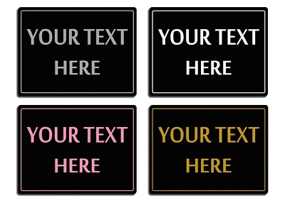 Blechschild nach Maß personalisiert schwarz - beliebiger Text Logo Bild