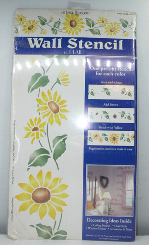 New STENCIL DECOR by Plaid Wall Stencil Sunflowers 26649
