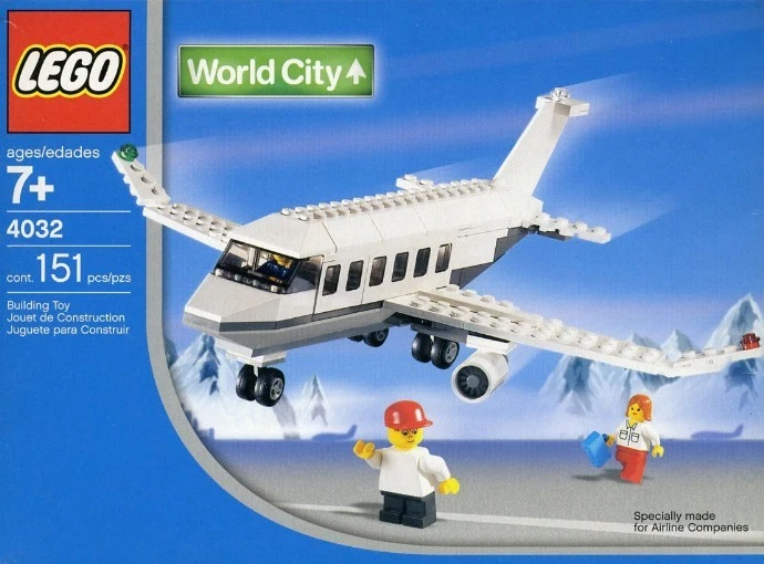 Lego Town World City Airport 4032 Passenger Plane SWISS Version New Sealed