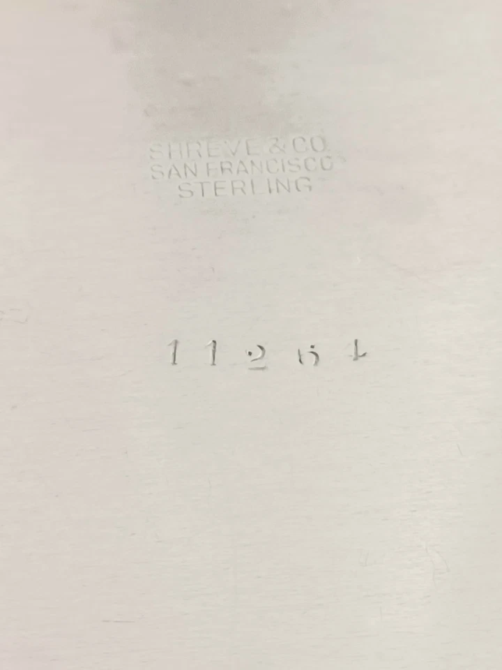 Porringer bebé vintage Shreve & Co con mango figurativo esterlina rima infantil #11264 Foto 3 de 3