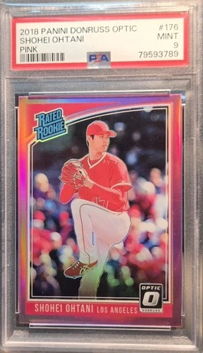 2018 Panini Donruss Optic - Rated Rookie Shohei Ohtani #176 Pink Pitching PSA 9