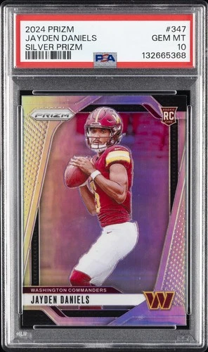 2024 PANINI PRIZM SILVER PRIZM #347 JAYDEN DANIELS PSA 10