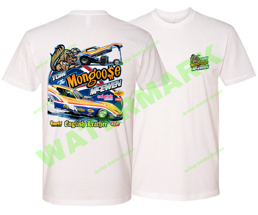 Tom the Mongoose 1976 English Leather Corvette Funny Car T-Shirt