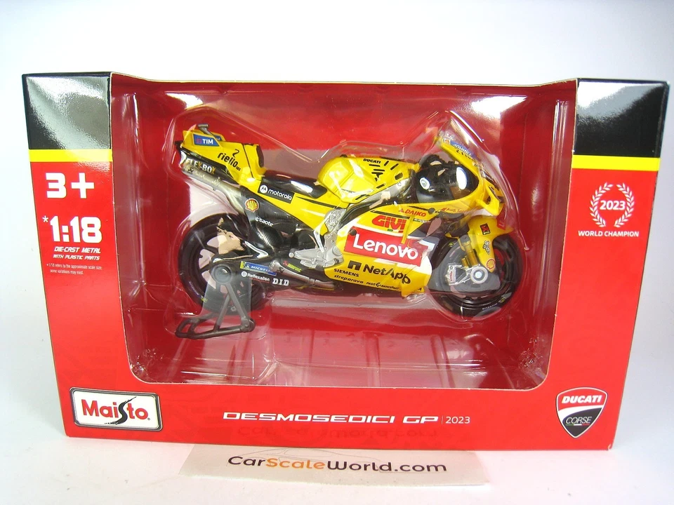 DUCATI DESMOSEDICI GP 2023 #1 FRANCESCO BAGNAIA 1/18 MAISTO - Imagen 4 de 4