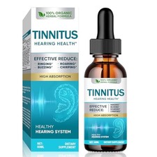 Tinnitus Relief Drops, Natural Ear Comfort Support for Men  Women, 2 Fl Oz
