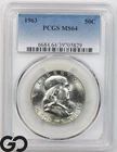 1963 Franklin Half Dollar PCGS MS 64 ** White!