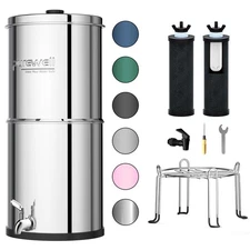 Purewell 3-Stage 0.01μm Ultra-Filtration Gravity Water Filter System, NSF/ANS...