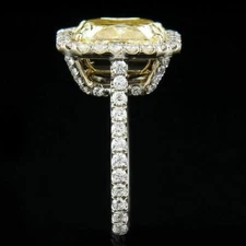 4.25Ct Yellow Radiant Cut Lab-Created Diamond Engagement Halo Ring 14K Whit Gold