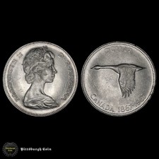 1967 Canada $1 Centennial Silver Dollar 80% Silver Circulated Vintage World Coin