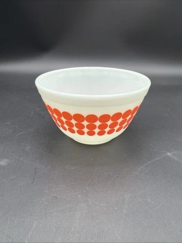 Vintage Pyrex Orange Polka Dot Mixing Bowl | Model 401 | 1.5 Pint