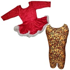 Set of 2 TALENT TALE GIRLS DANCE/ GYMNASTIC Tank Biketard Holiday Skirtall
