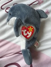 Ty Vintage Beanie Baby Echo The Dolphin Retired PVC Pellets with Tag Soft Plush