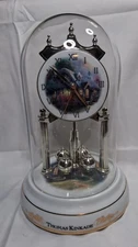 2004 Thomas Kinkade Candleight Cottage Musical Chime Clock